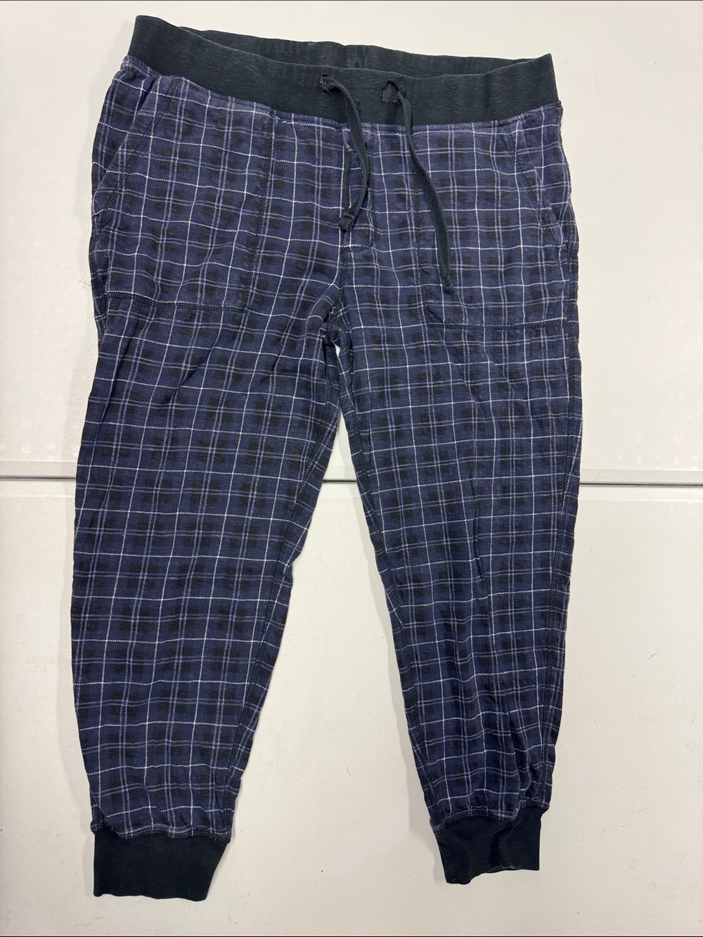 J. Crew Navy Plaid Drawstring Joggers